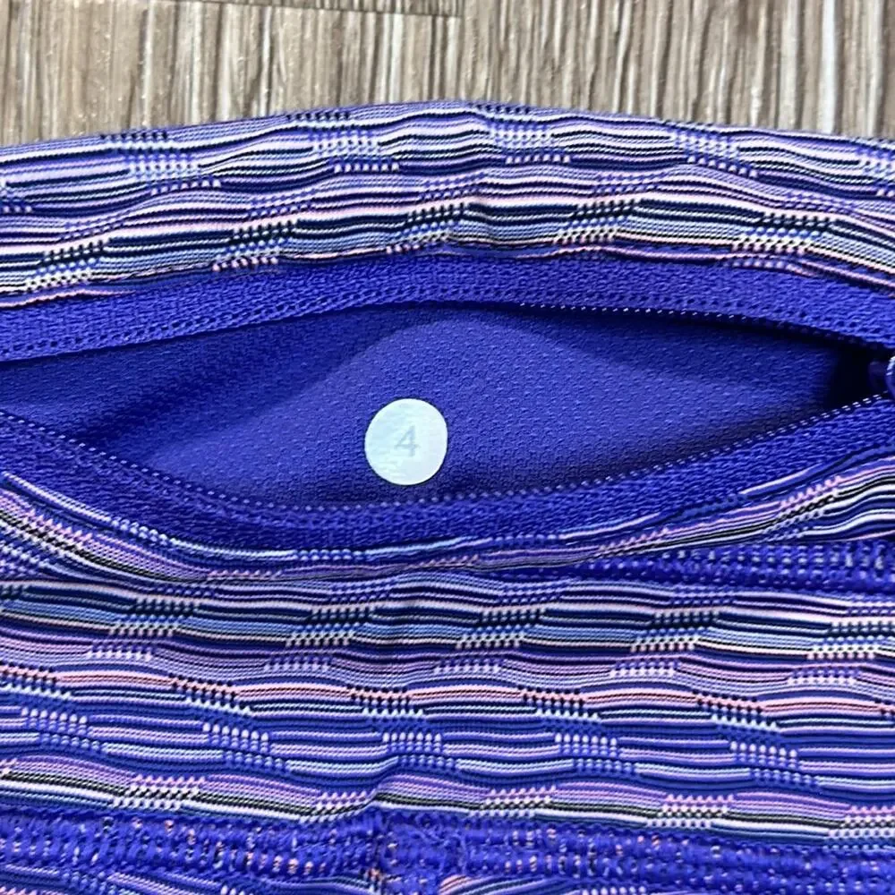 Lululemon Run Inspire Crop II Leggings Space Dye Twist Iris Flower‎ Pink Shell 4